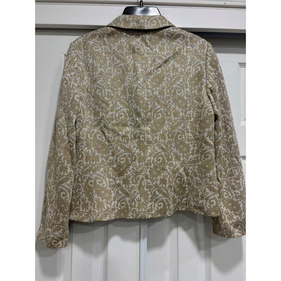 Vintage Y2K Hugo Boss Dress Jacket Womens Small Metallic Jacquard Preppy - Picture 4 of 4